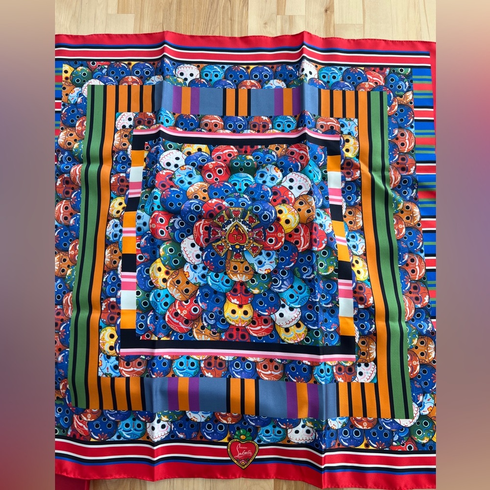 Louboutin Skull Silk Scarf